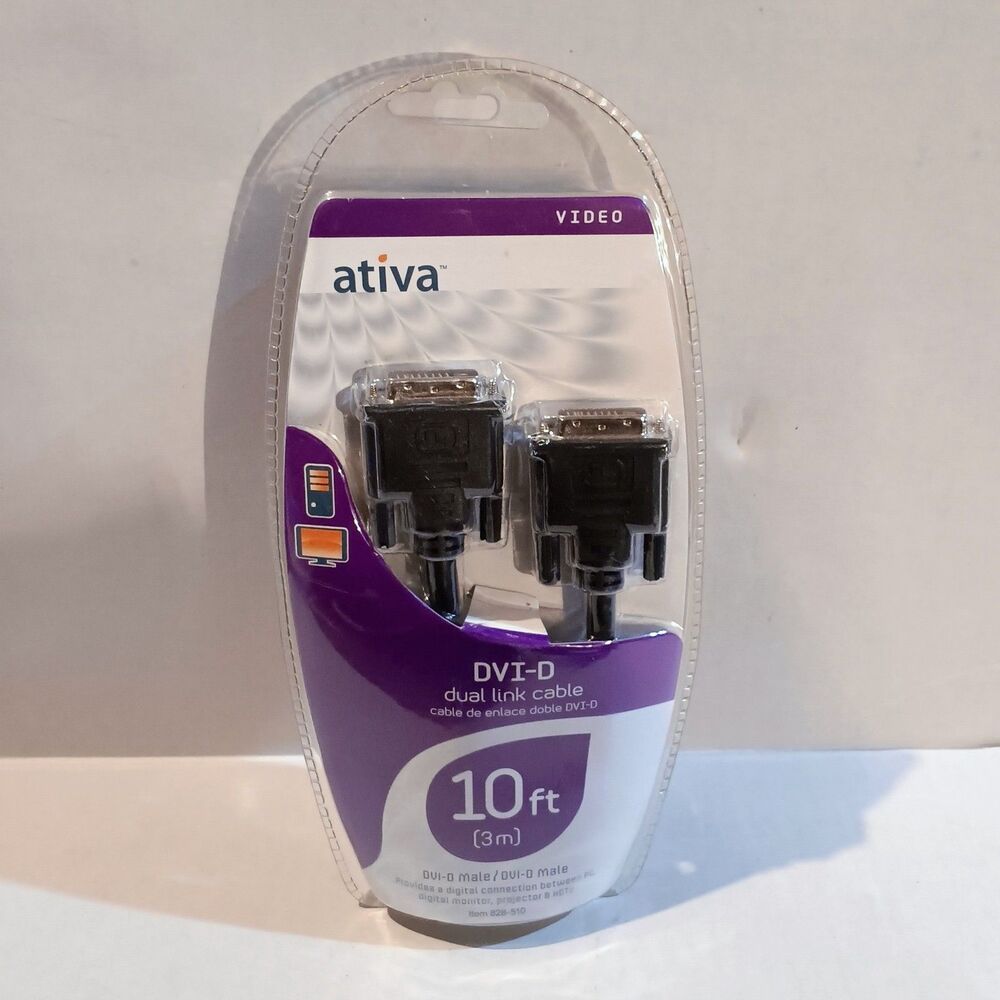 Ativa  DVI-D Dual Link Digital Video Cable-10ft/3m-Male to Male Connection-NEW